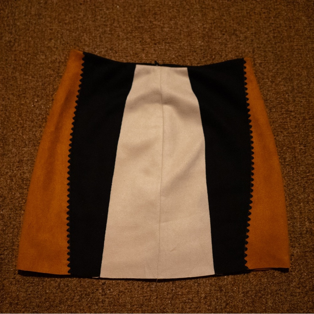 Stylish Black, White, and Tan Women's Skirt